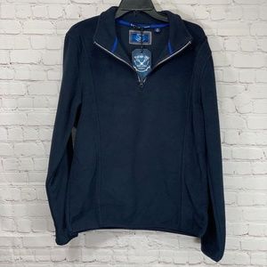 Vintage 1946 Black Fleece Partial Zip Pullover Kni